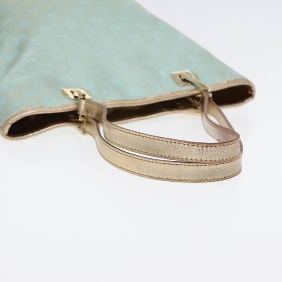 GUCCI GG Canvas Tote Bag Light Blue Gold 002 002 - Picture 7 of 16